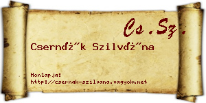 Csernák Szilvána névjegykártya